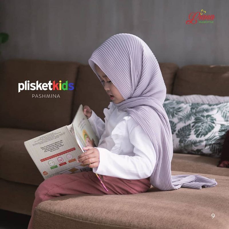 HIJAB PASHMINA PLISKET ANAK/ HIJAB ANAK PLISKET 150X45CM