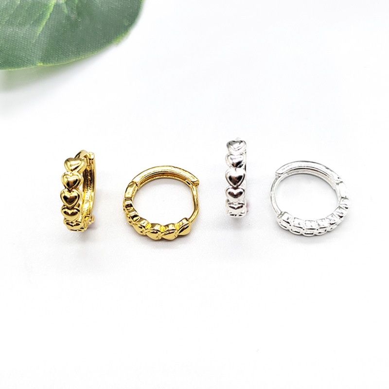 We Flower Anting Hoop Bentuk Hati Bulat Geometris Bahan s925 Silver 14K Gold Untuk Wanita