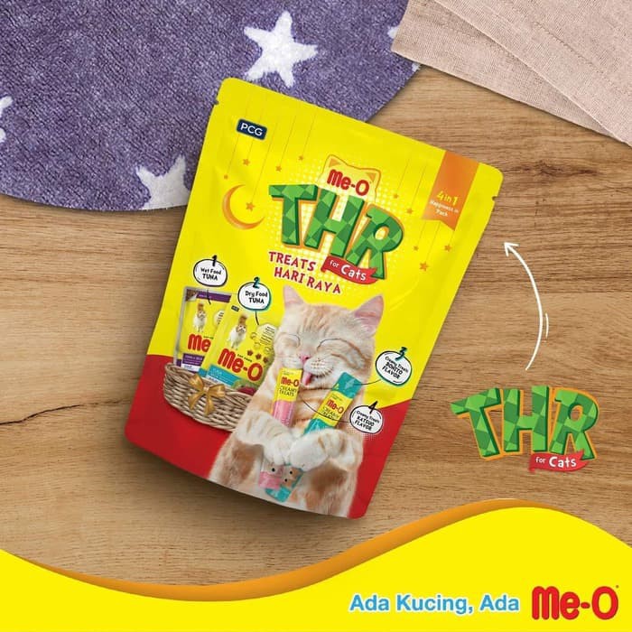 MAKANAN KUCING/CAT FOOD PAKET LENGKAP - MEO THR (Treats Hari Raya) ADULT/KITTEN - 4 in 1