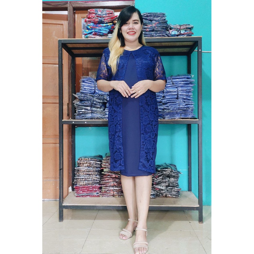 YBB DRESS FULL BROKAT GWEN JAHITAN BUTIK