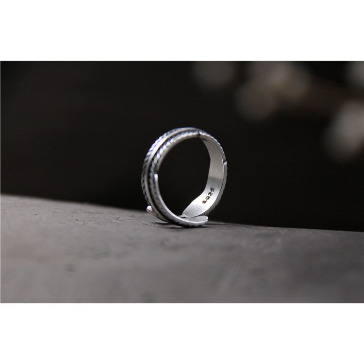 Silver Feather Ring Accessories Simple Retro Harajuku Style