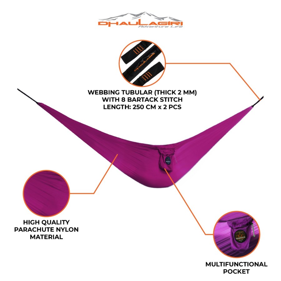 Hammock Ayunan Dhaulagiri DH Single Nest Nylon Gantung Outdoor