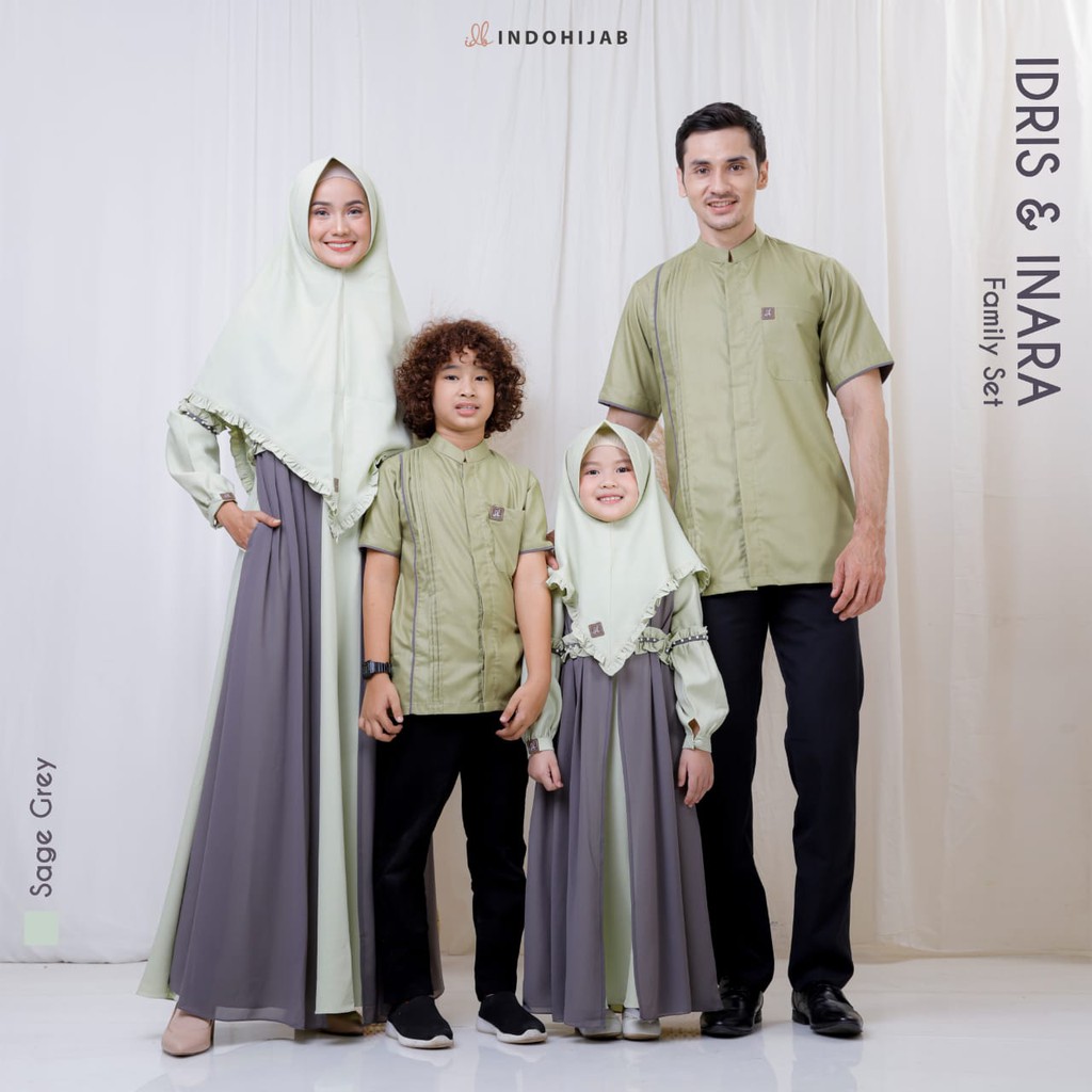 [PRE ORDER] Sarimbit IDRIS & INARA "Sage Grey" by IndoHijab