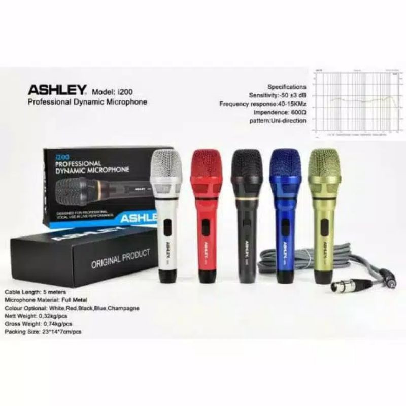 Mic Kabel Cable Ashley I200 I-200 I 200 Original TERBAIK