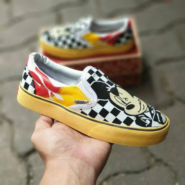 Sepatu Anak Vans Slop Slip On Mickey Mouse For Kids Sepatu Anak Cowo Cewe