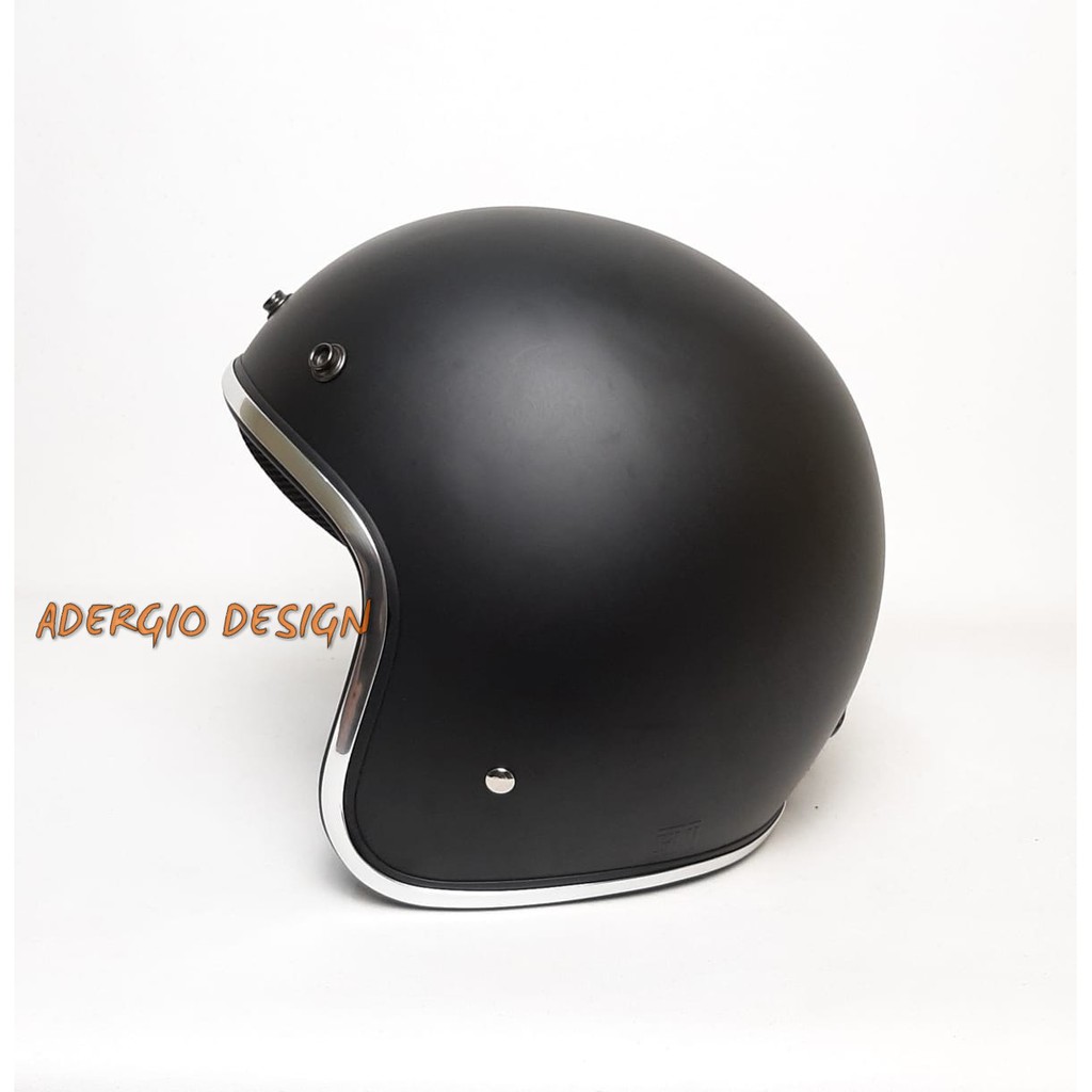 Helm Bogo Retro JMC Coklat Glossy List Krom SNI Bogo Original