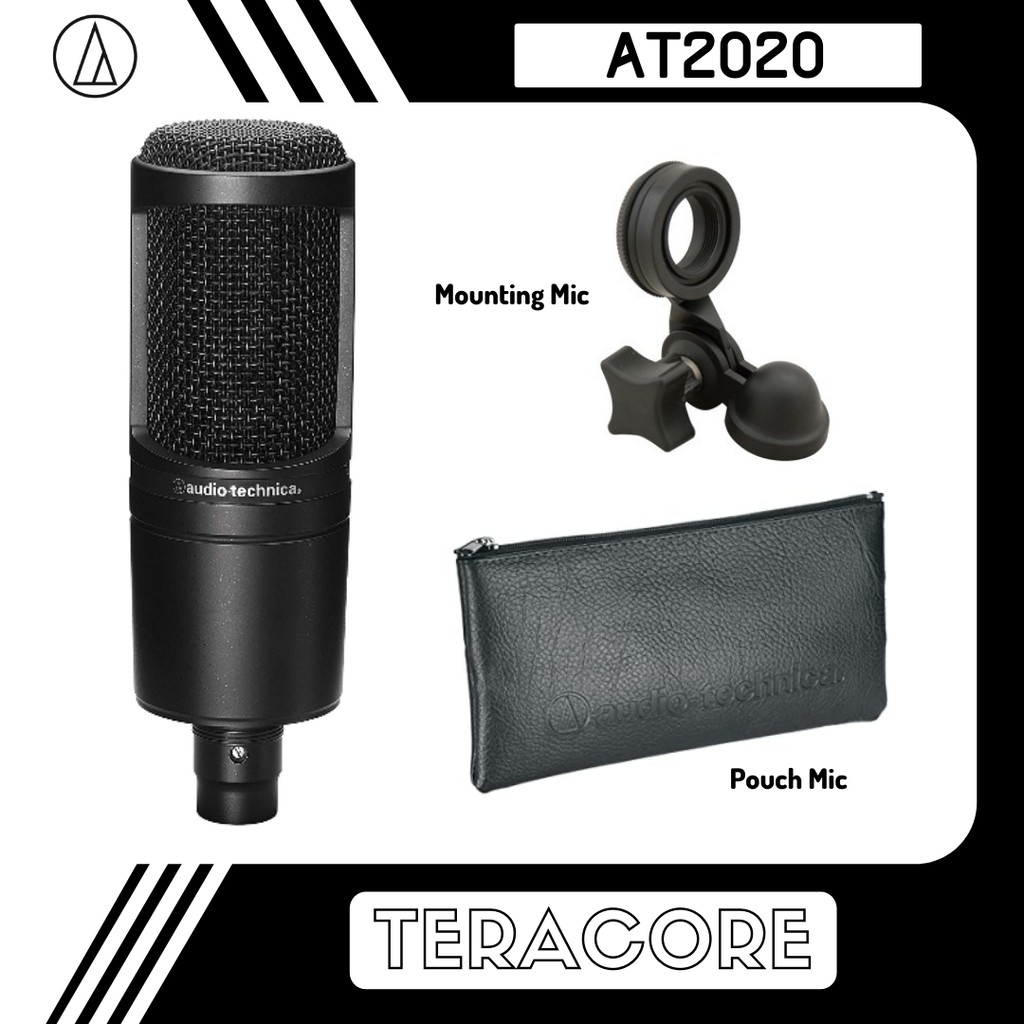 Audio Technica AT2020 AT 2020 AT-2020 Condenser Microphone Recording Podcast