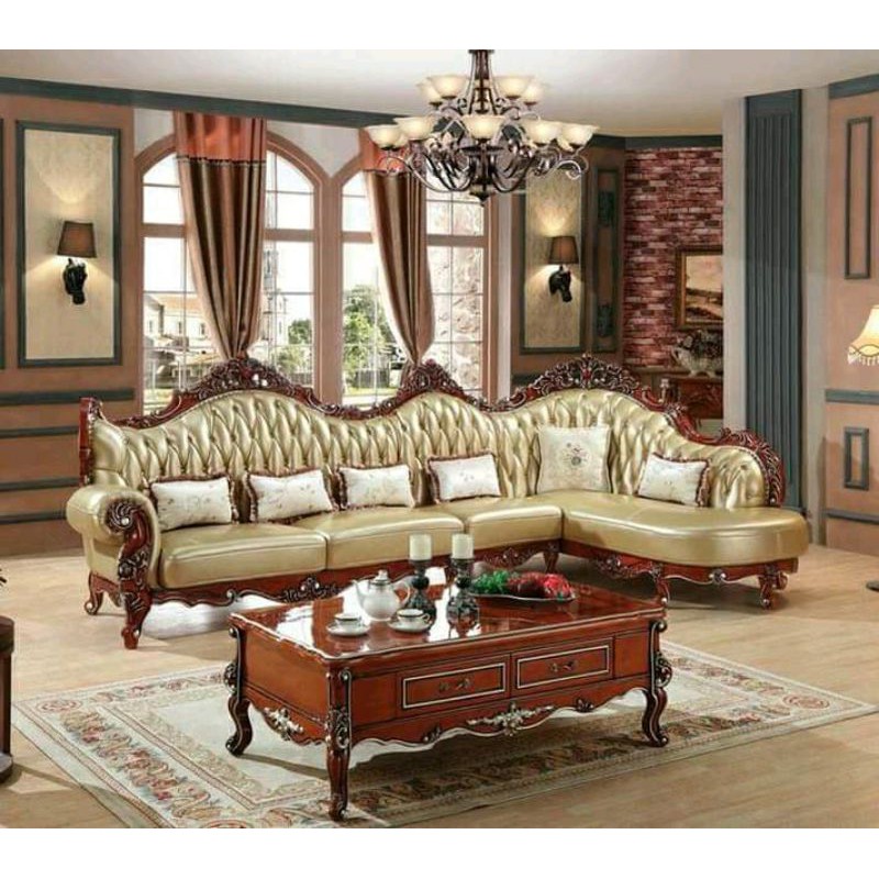 sofa tamu sudut mewah jati jepara