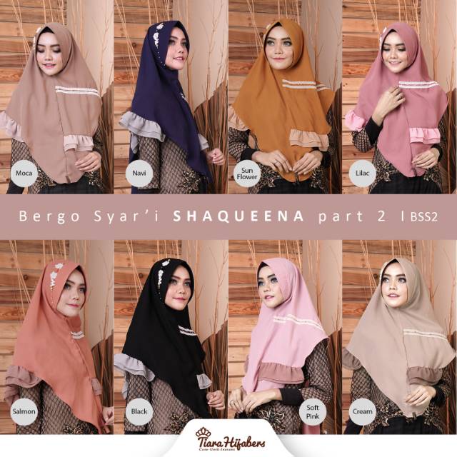 Tiara hijabers //Bergo Syar'i Shaqueena//hijab instan//kerudung//hijab