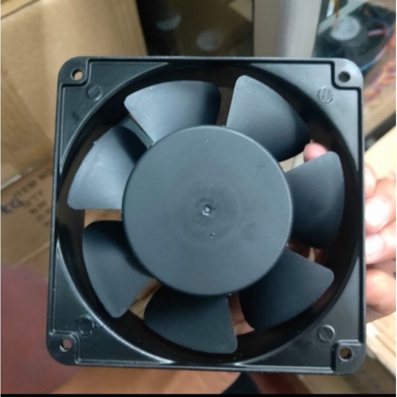 kipas panel fan AC 220V merek AMS UKURAN 12CM X12CM TEBAL 3,8CM BODY BESI Original