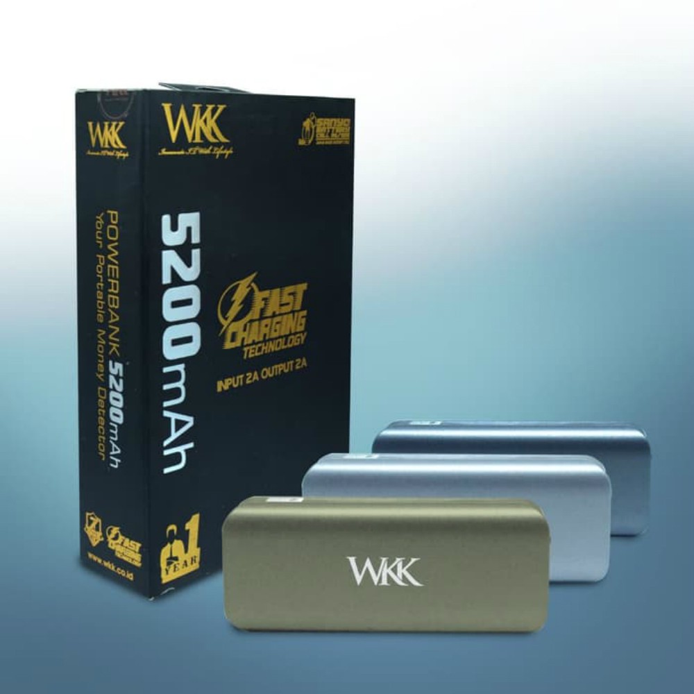 Powerbank WKK 5200mAh Sanyo Battery Cell 1 Year Warranty Fast Charge