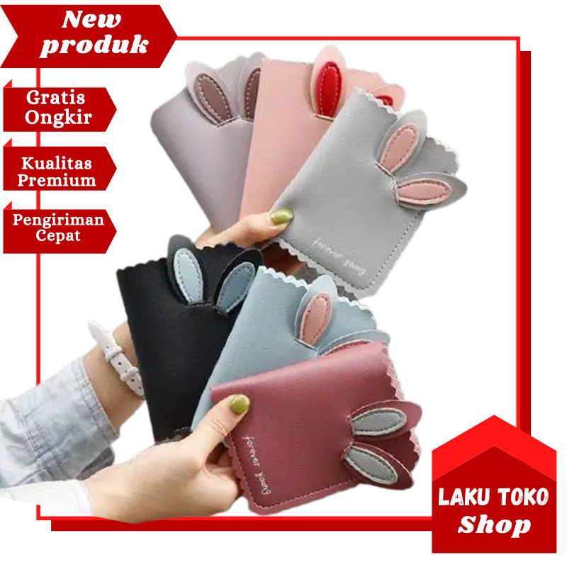 READY DOMPET LIPAT MINI LUCU MOTIF KUPING KELINCI / DOMPET IMPORT / DOMPET WANITA / DOMPET MURAH