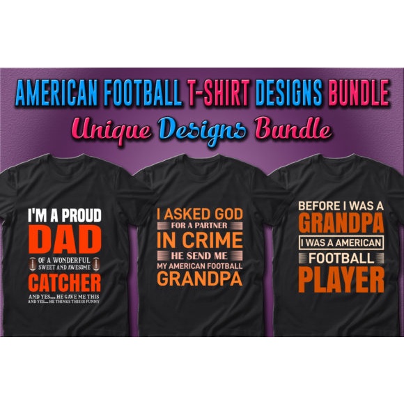 American Football T-Shirt Designs Bundle - Vector Designs