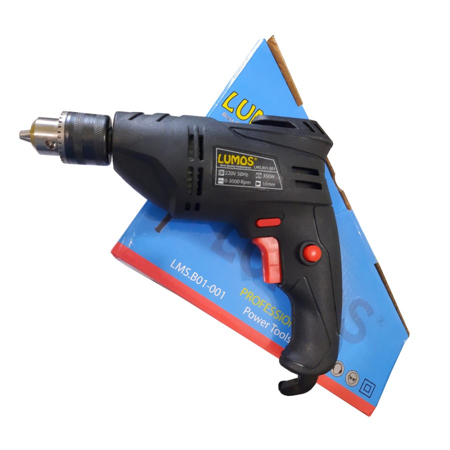 LUMOS Mesin Bor 10mm / Mesin Bor Murah 10mm bolak balik / Mesin Bor Tangan  mm
