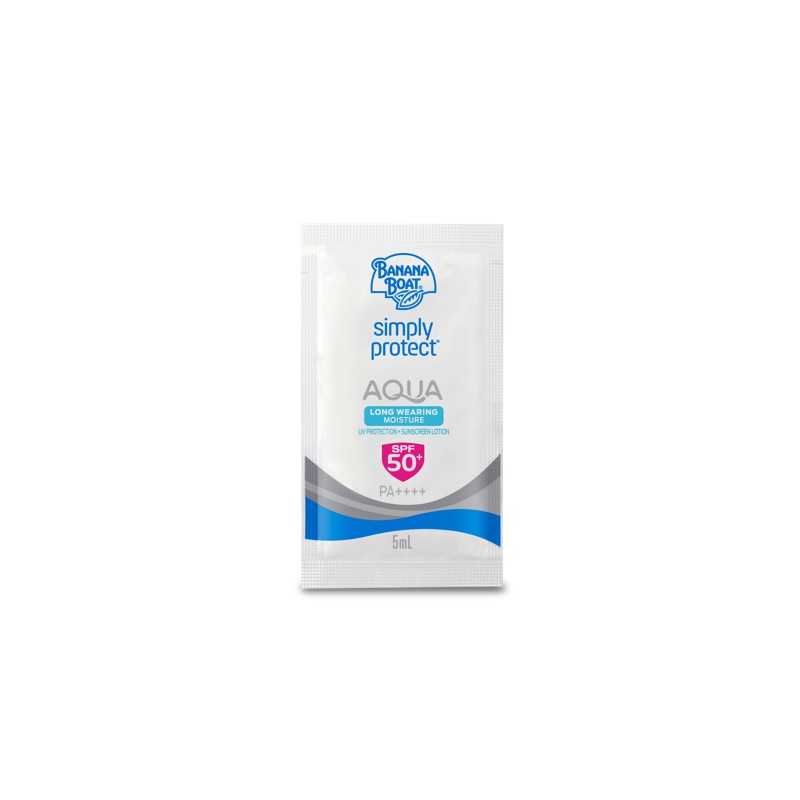 Banana Boat Simply Protect Aqua Long Wearing Moisture Sunscreen Lotion SPF50+ Sachet