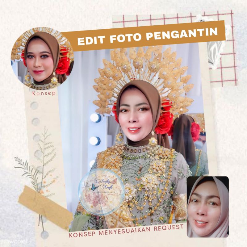 Jasa Edit Foto Pengantin Single Tanpa Cetak / Manipulasi Wajah
