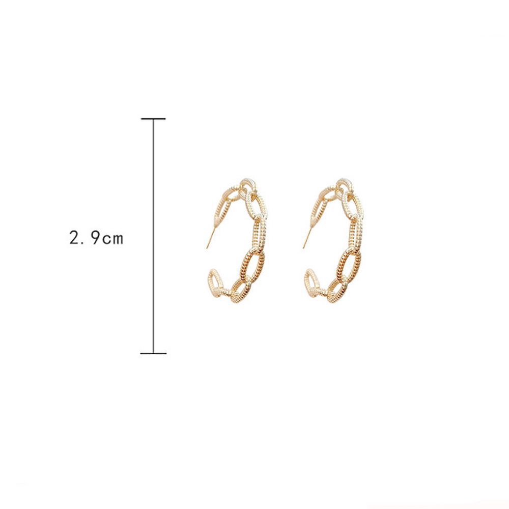 Anting Hoop Bentuk L Geometris Tidak Teratur Bahan Alloy Gaya Retro Korea Untuk Wanita