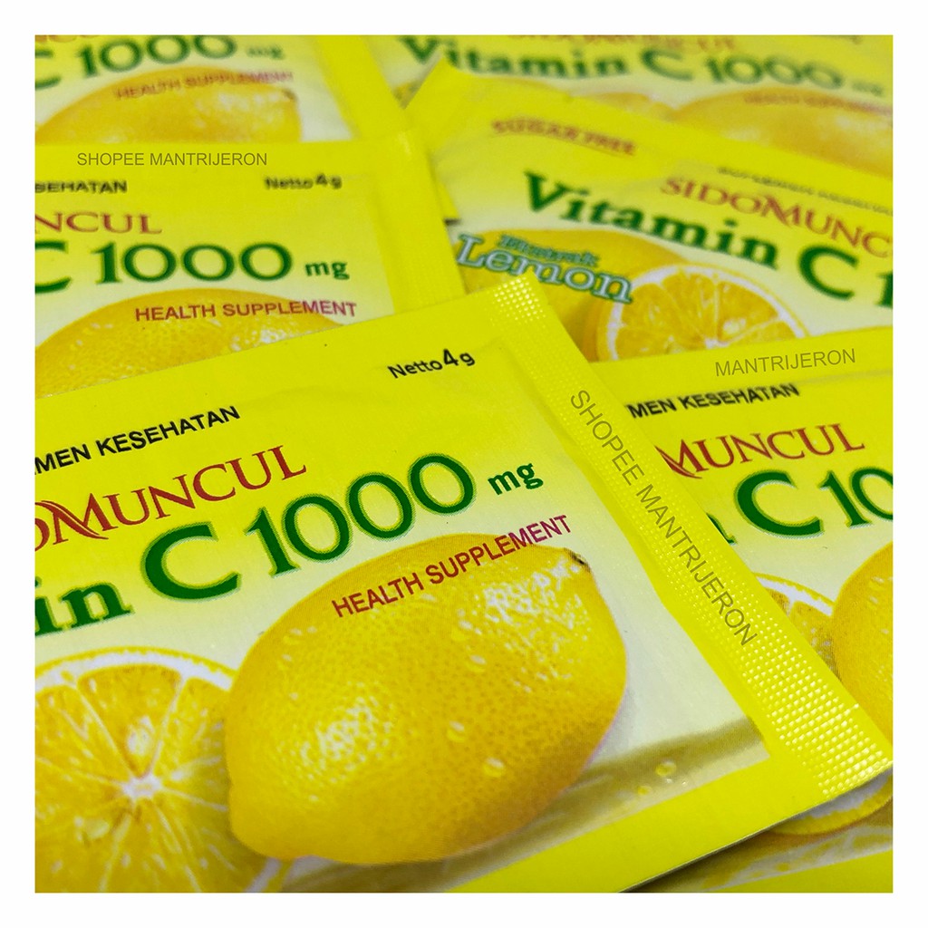 Vitamin C 1000 Sachet 4 Gram Serbuk Rasa Lemon Sidomuncul Minuman Vit C1000 Antioksidan Shopee Indonesia