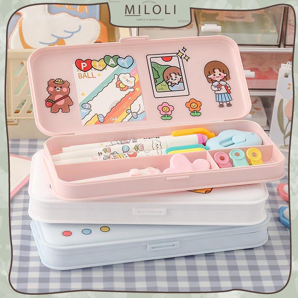 

((BISA COD)) [MILOLI] Kotak Pensil Minimalis Pencil Case Aesthetic - F0100