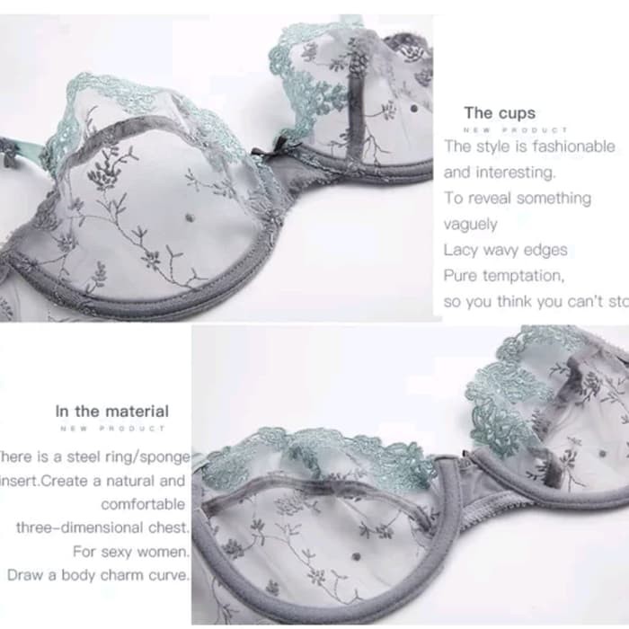 Ready - Bra Set Sexy Bellemyst Transparant 0102 - Grey Pink, Bra 36B Cd L