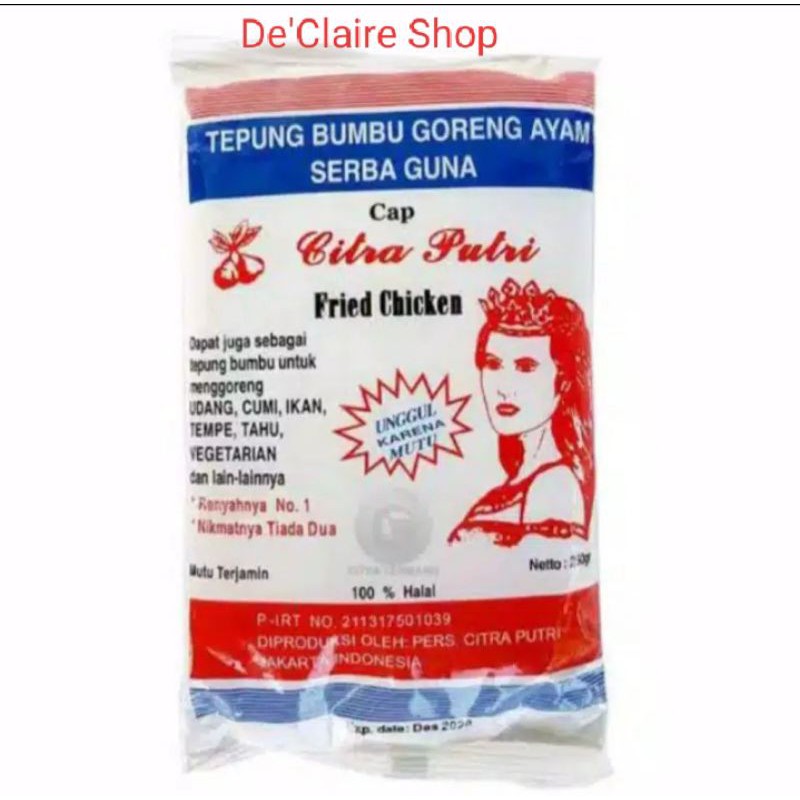 

TEPUNG BUMBU GORENG AYAM SERBA GUNA CAP CITRA PUTRI 250 GRAM 100%