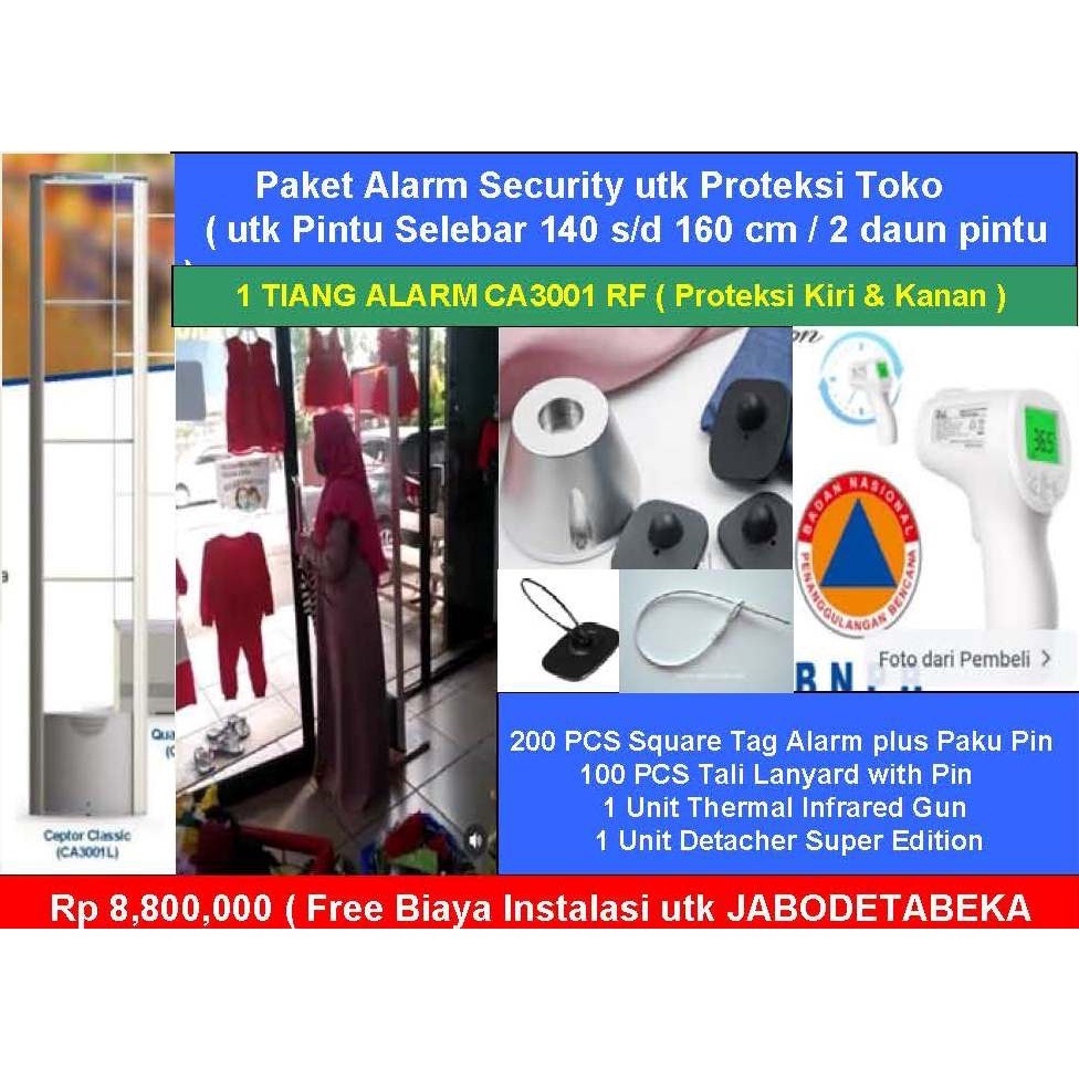 Jual Paket Alarm Toko EAS SENSORMATIC Alarm Security Utk Proteksi Toko ...