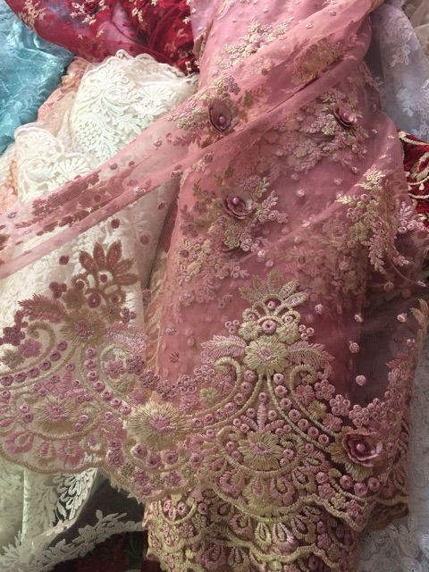 Kain tulle 3d ceplok bordir/kain kebaya/gaun pengantin