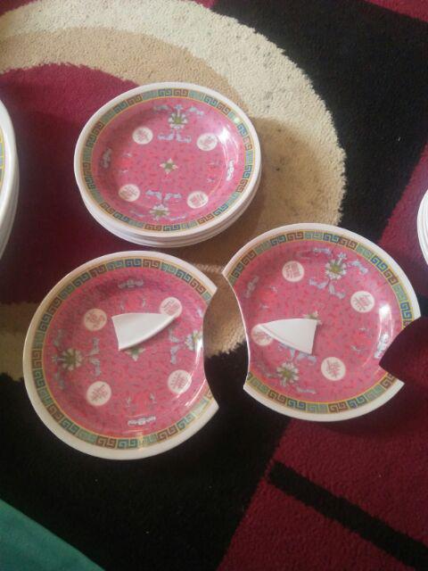 6 Pcs Piring Melamine Kecil Motif Meishing306