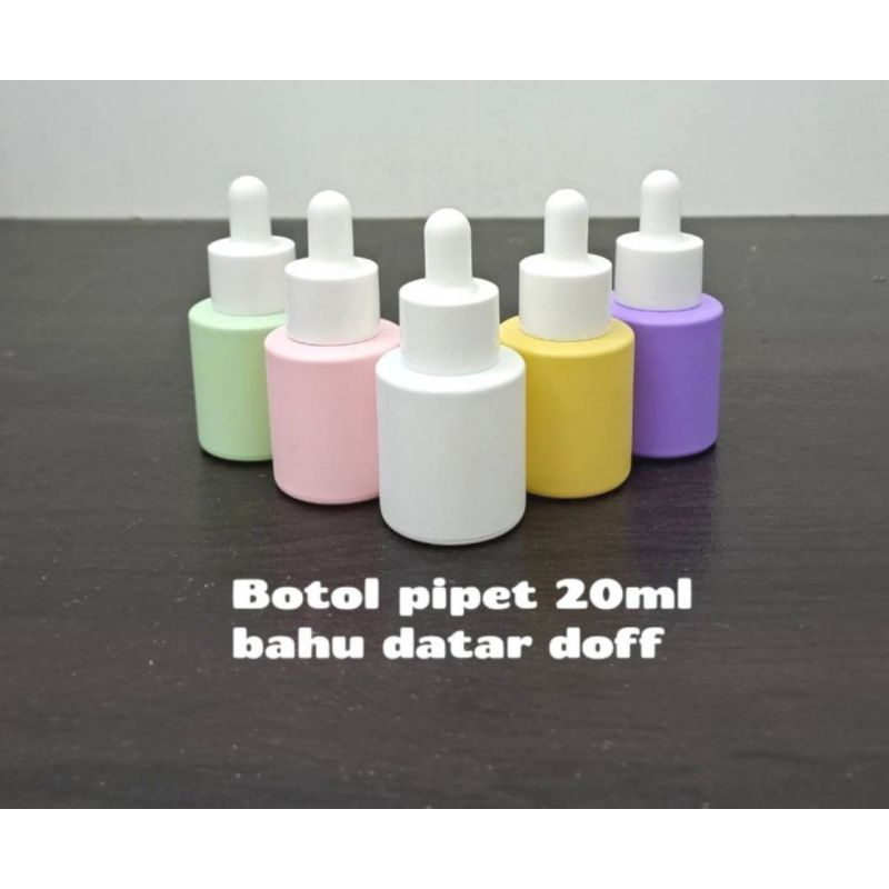 Botol Pipet Kaca 20ML Bahu Datar Doff Botol Kaca 20ml Botol Kaca Pipet 20ml Botol Serum Kosmetik