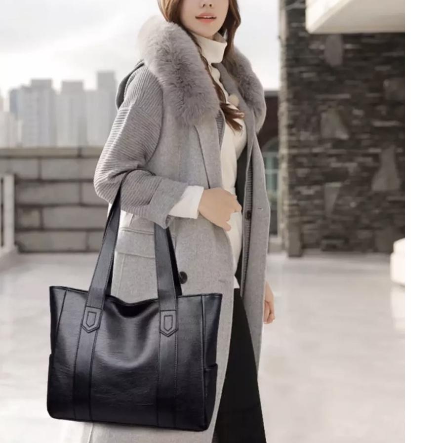Tas Tote bag Wanita Kulit Kapasitas Besar - Totebag Kulit - Tas Wanita - Tas Wanita Kekinian 2021 - 