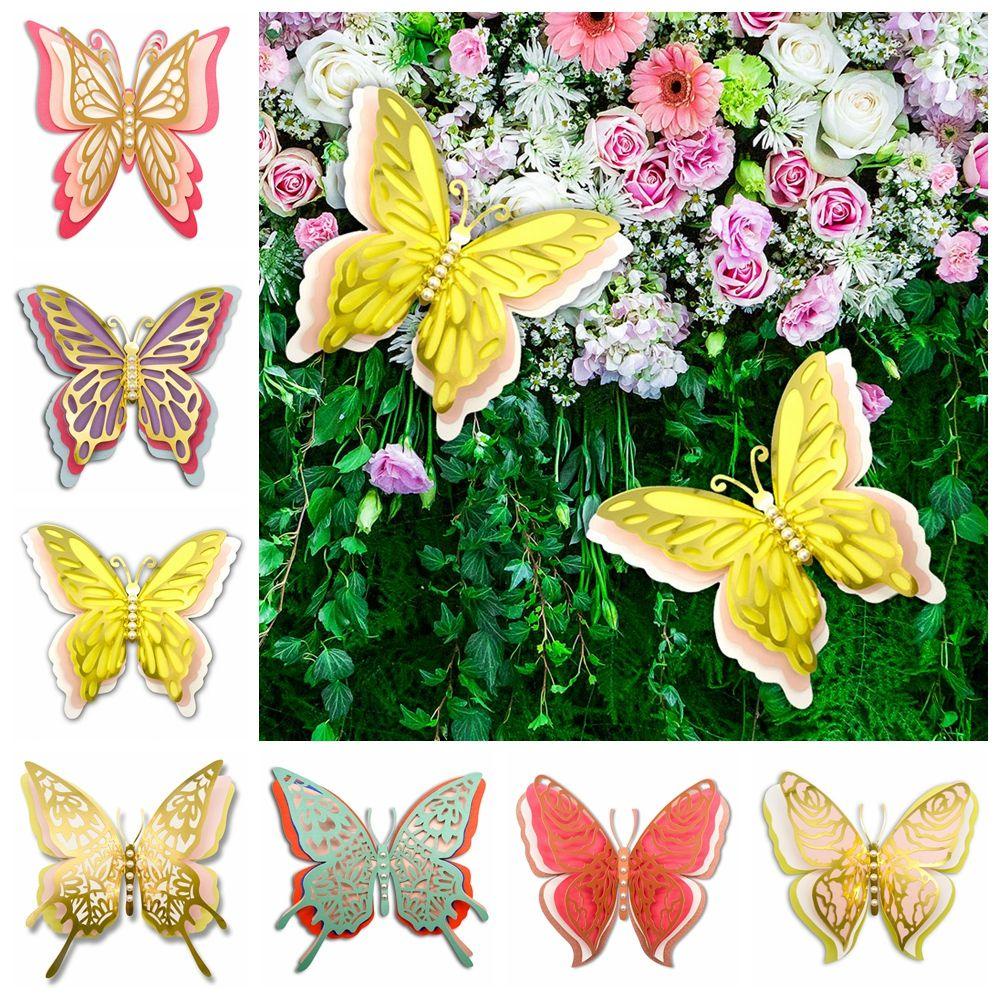 Solighter Stiker Butterfly 3D Bahan Kertas Untuk Dekorasi Rumah