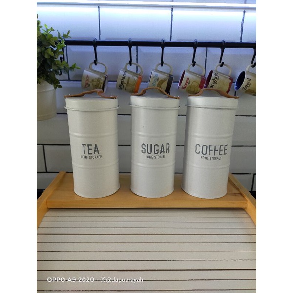 canister set tempat gula teh kopi tea sugar coffee