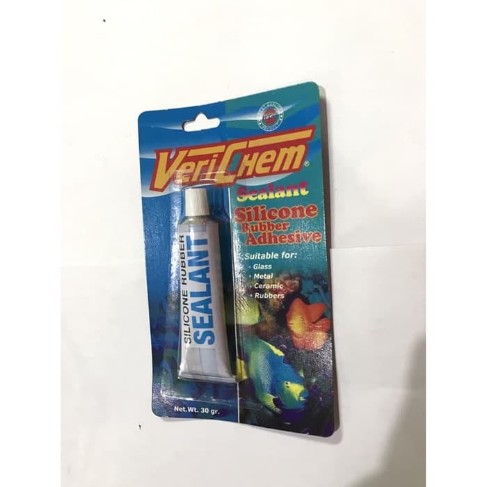 VERICHEM LEM KACA Aquarium Silicone Rubber Adhesive Sealant 30gr