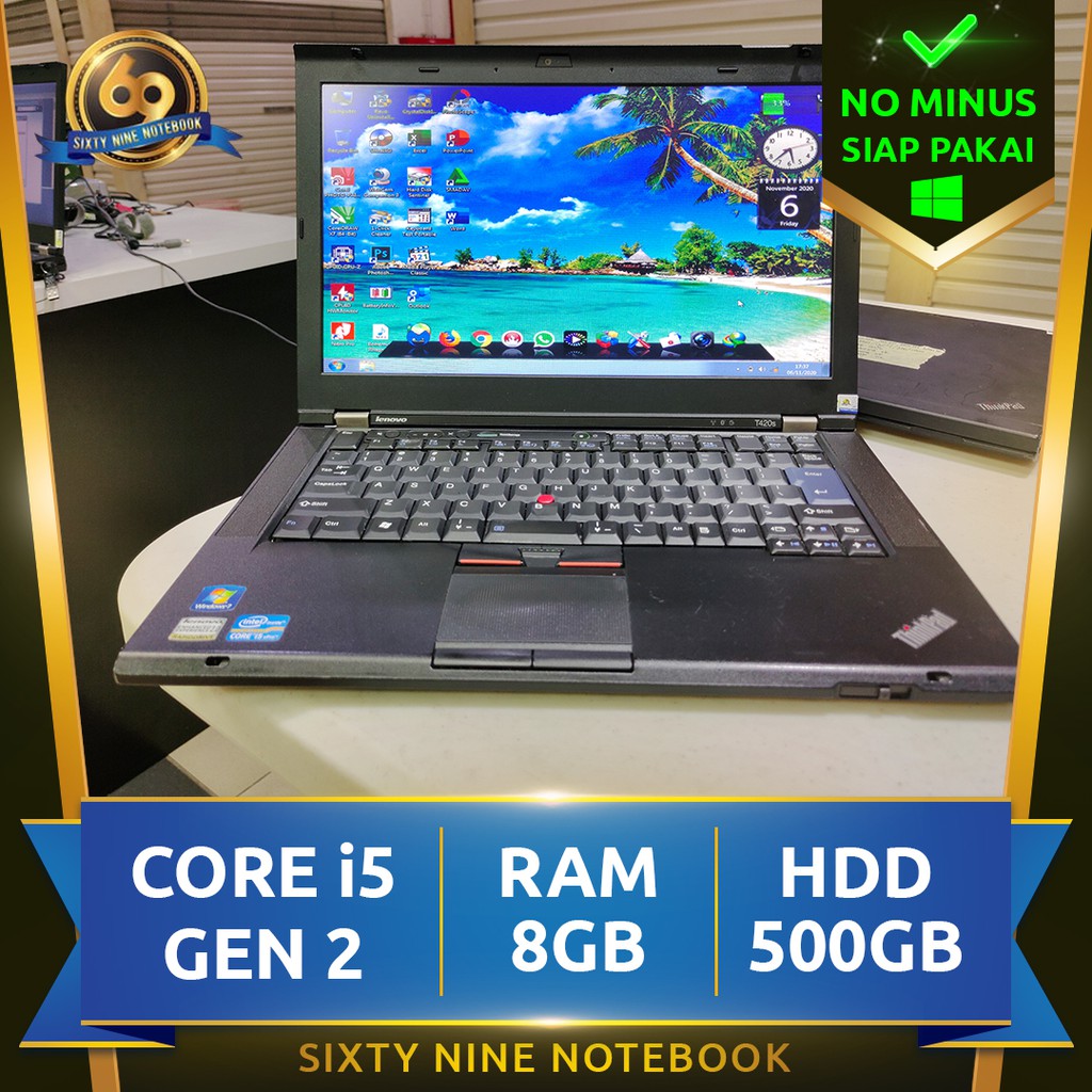 Laptop Second Lenovo Thinkpad T420s Core i5 Ram 8GB HDD 500GB