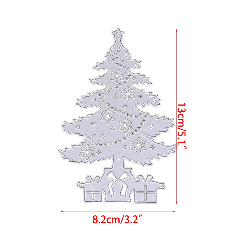 Cutting Dies Stencil Bahan Carbon Steel Metal Bentuk Pohon Natal Untuk Scrapbook