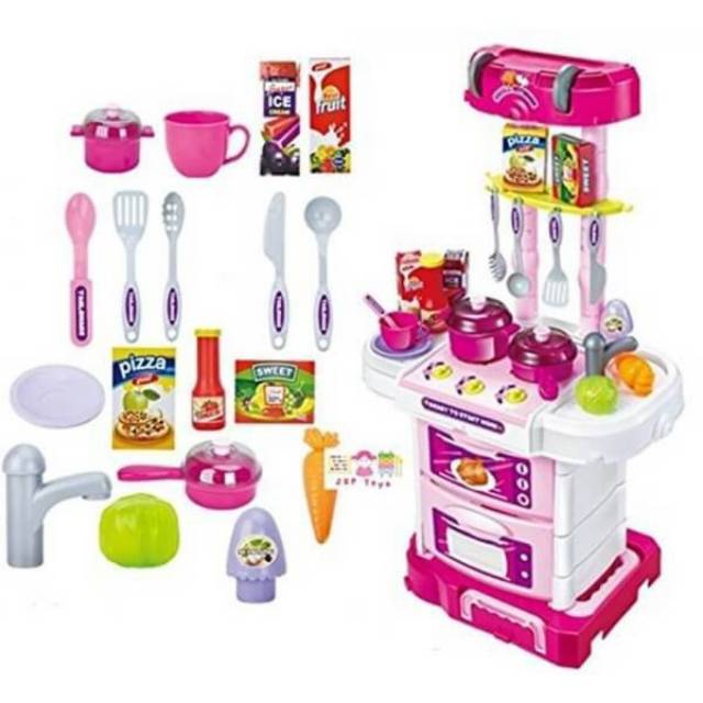 [Jualsemua18](W097)LITTLE CHEF MAINAN KITCHEN SET KOPER TROLLEY TARIK