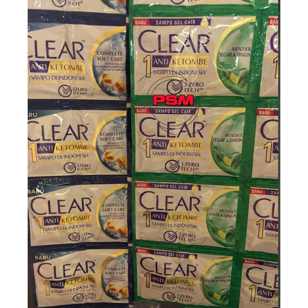 PSM ~ UNILEVER Clear Shampo Shampoo RENCENG | 24 SACHET  x 4,5ml