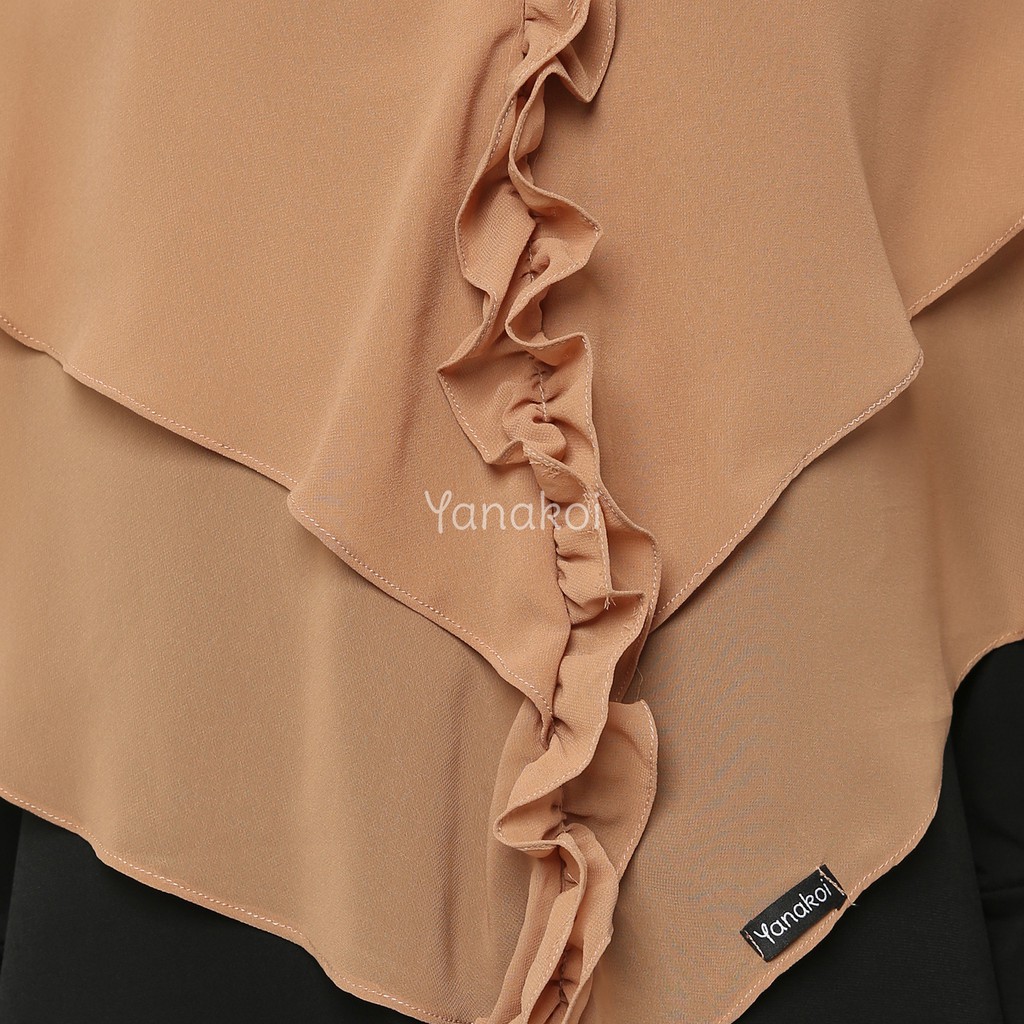 Jilbab Kerudung Khimar Sasmirra by Yanakoi Hijab Warna Mocca