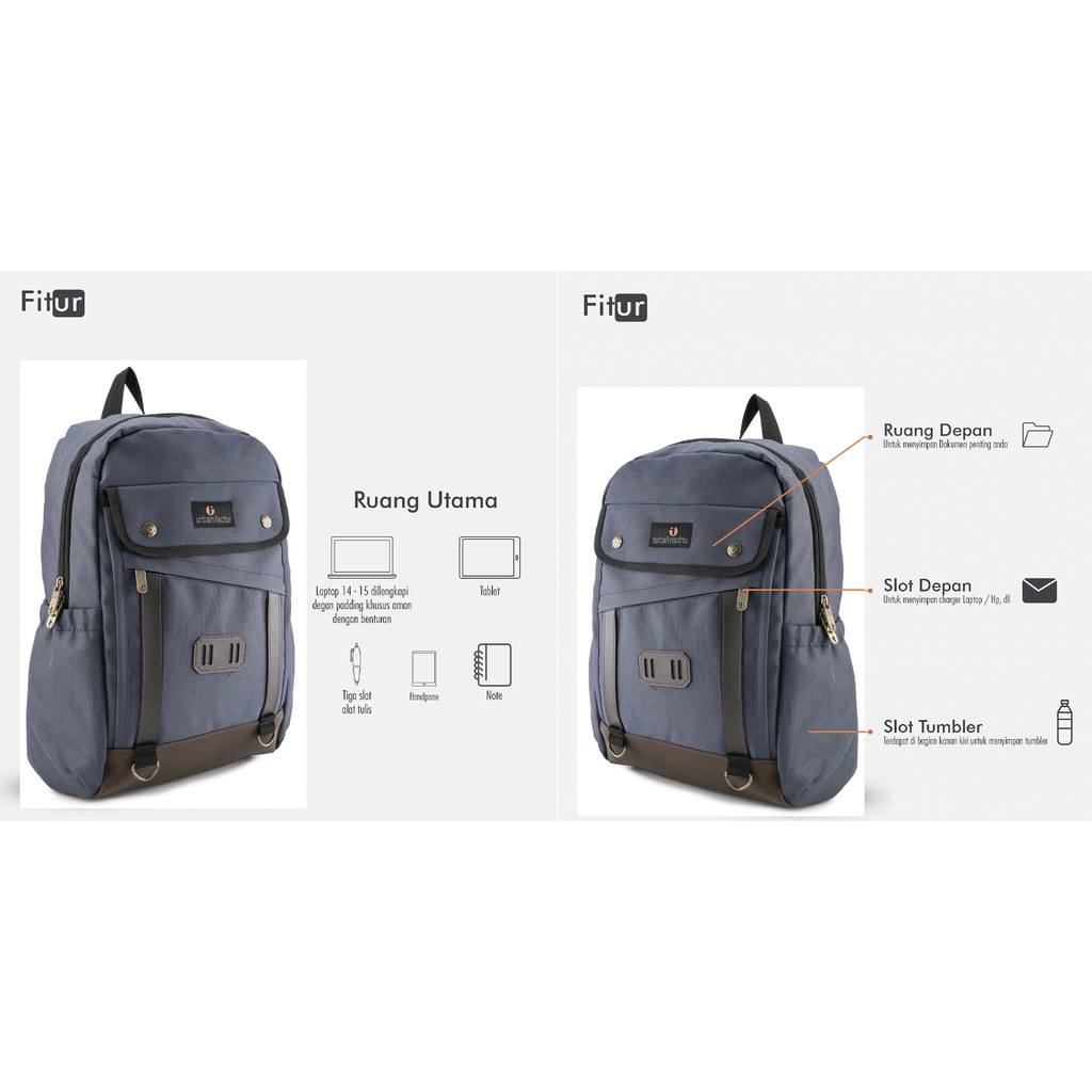 FRESCO NAVY | MNM X URBAN | Tas Ransel Punggung Pria Wanita Backpack ORIGINAL