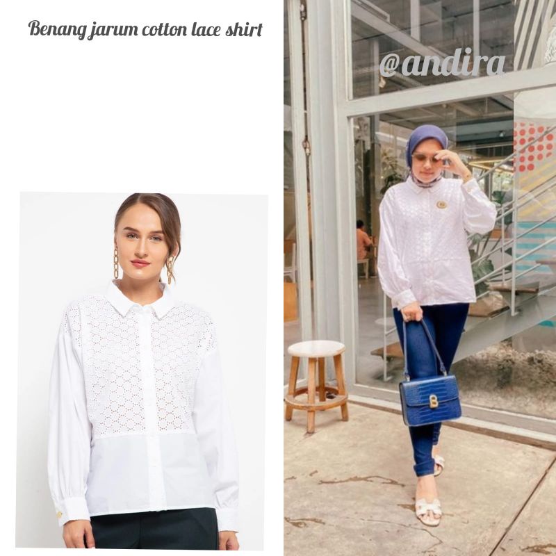 NEW Benang Jarum x Buttonscarves Cotton Lace Shirt
