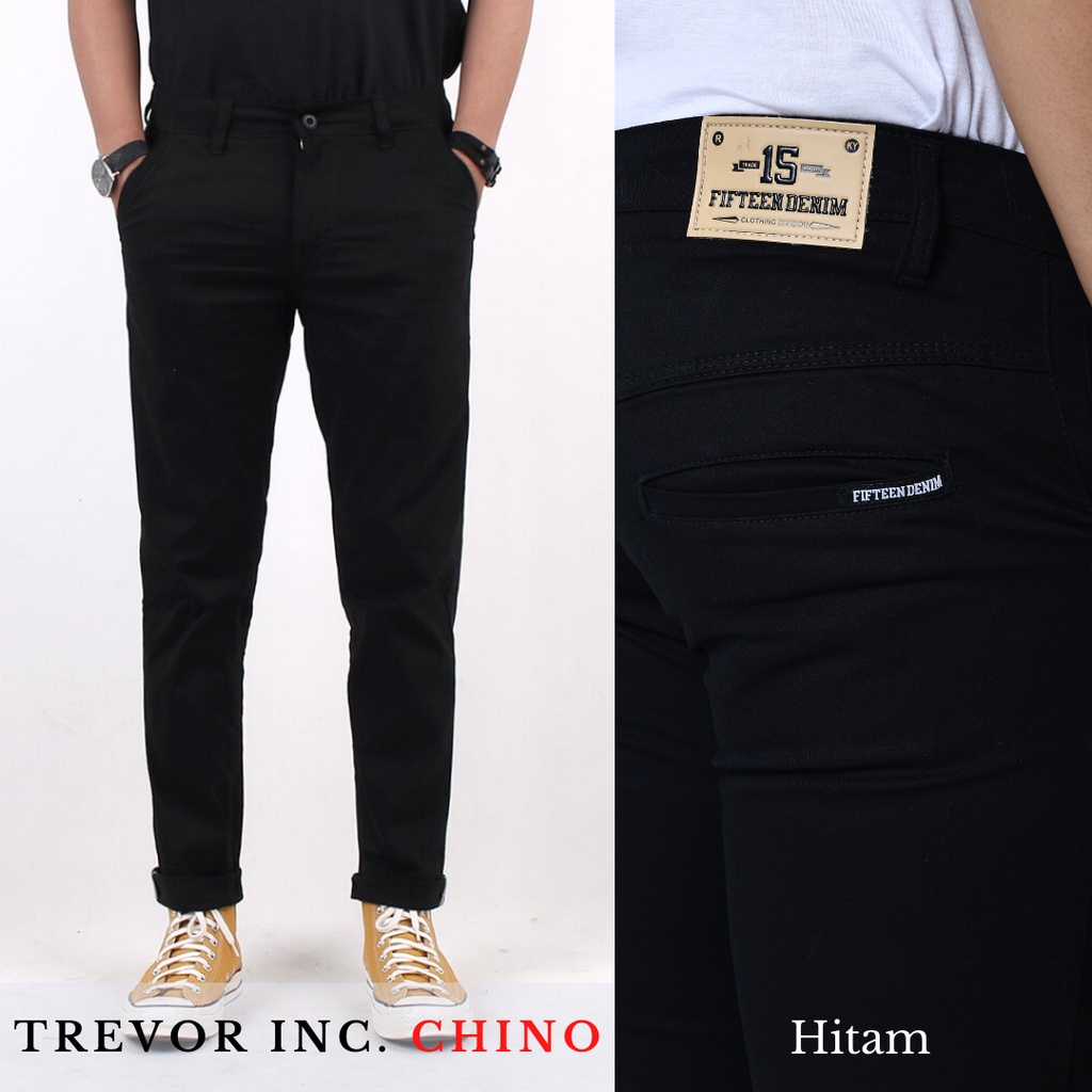 CELANA PRIA CHINO Slim fit Panjang Pria Kerja kantor Santai Liburan Cowok Original Fifteen Denim