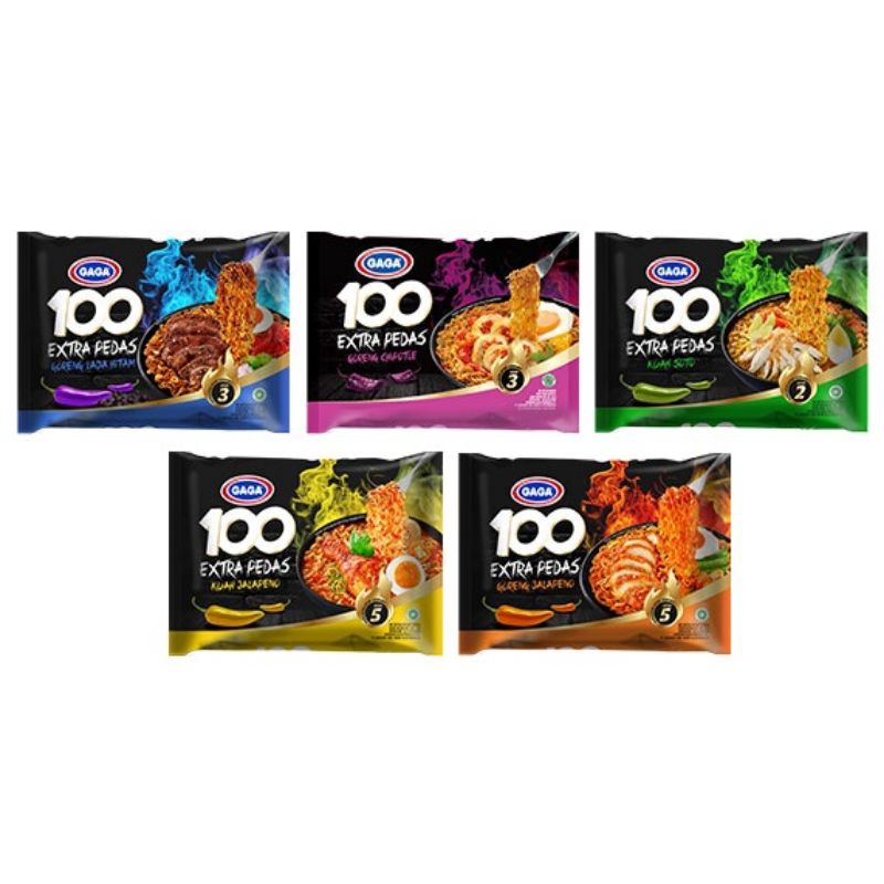 

Mie gaga 100 extra pedas jalapeno All variant