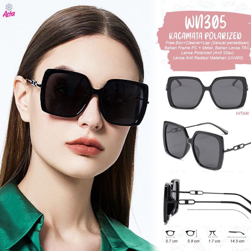 Asta WN305 | Original | Kacamata Wanita Terbaru Kekinian | Kacamata Hitam Premium | Kacamata Polariz