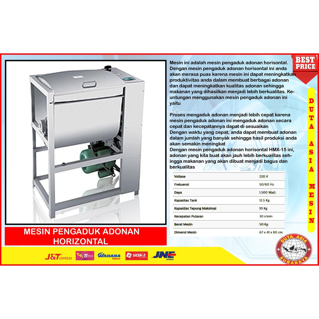 HORIZONTAL DOUGH MIXER / MISER ADONAN