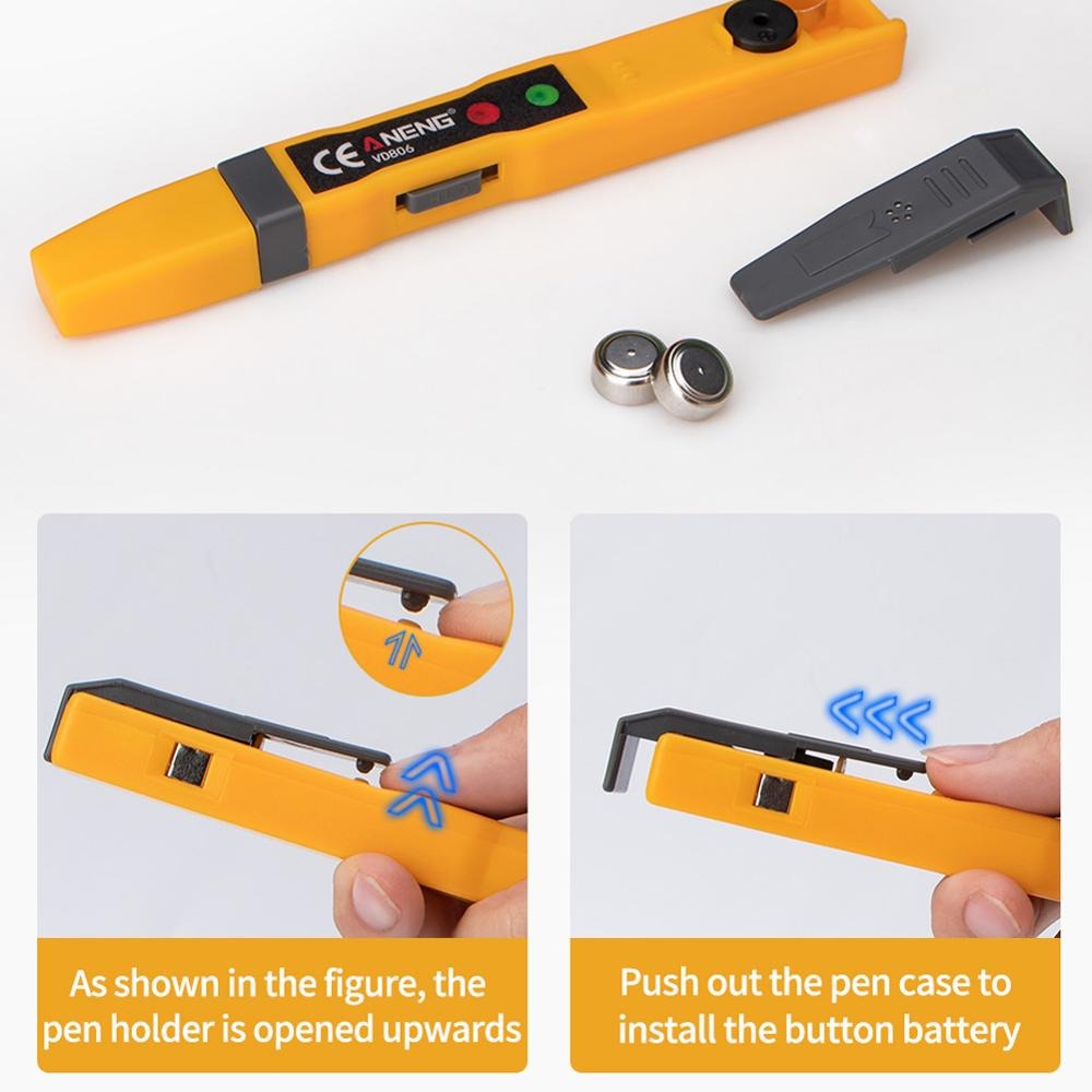 Tester Pen Non Contact AC Voltage Alert Detector 12V-1000V - Yellow