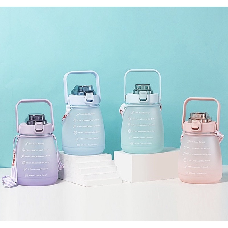 (READYSTOCK)BOTOL MINUM VIRAL TUMBLER 1,4L TIPE GENDUT PASTEL ORIGINAL YIBEN 100%