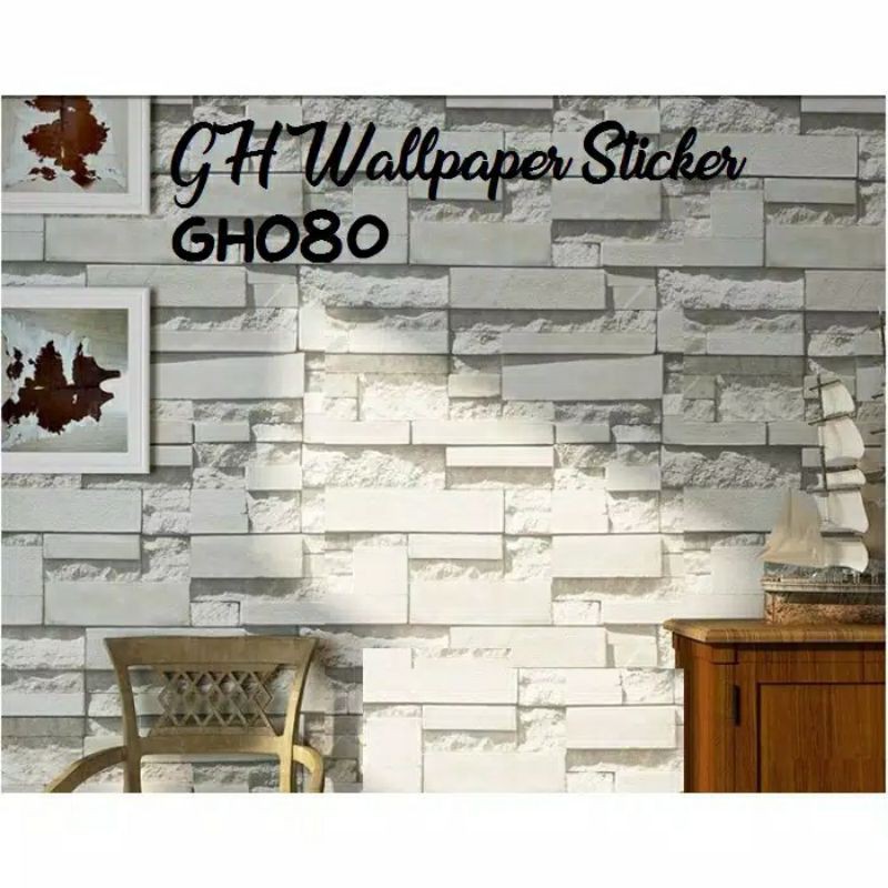 Wallpaper Dinding Batu Alam Terang 10m x45cm
