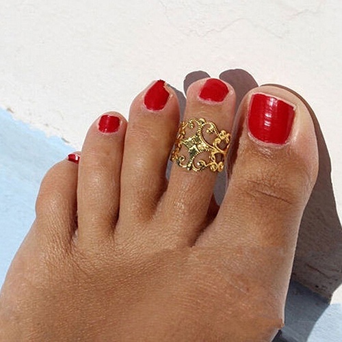 Hu Hu Hu Hu Hu Alat Bantu Pasang Kacamata♡ Cincin Jari Kaki Wanita Model Terbuka Hollow Adjustable Untuk Pesta / Pantai / Hadiah