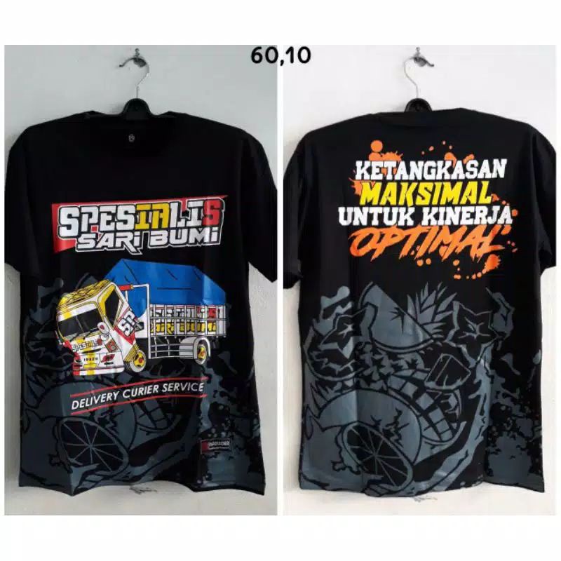 Kaos pria truck dewasa size L hitam