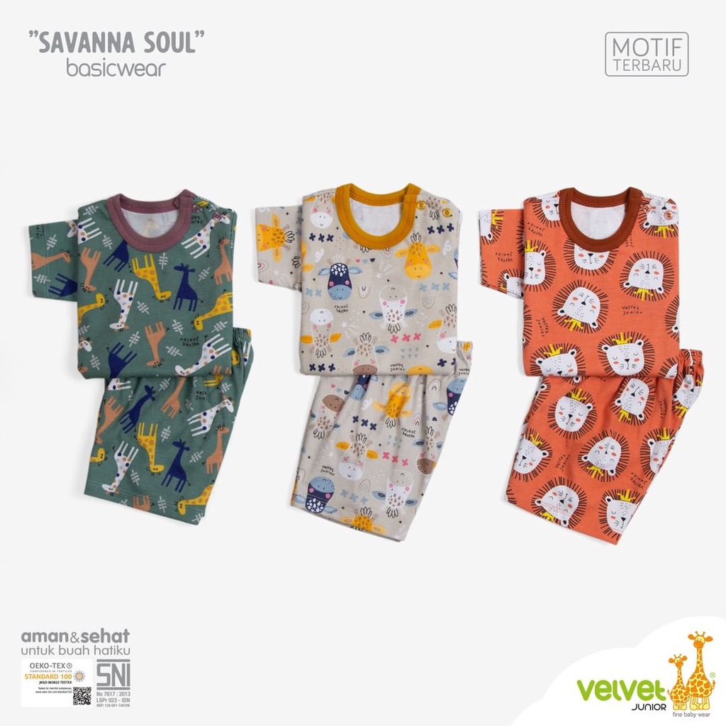 VELVET JUNIOR SETELAN BAJU ANAK SAVANNA SOUL SERIES / SETELAN BAYI DAN ANAK